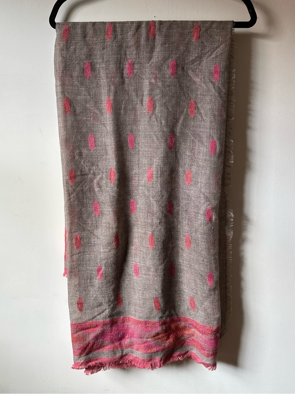 Large Bohemian Wool Cotton Blend Scarf Square Silk Route